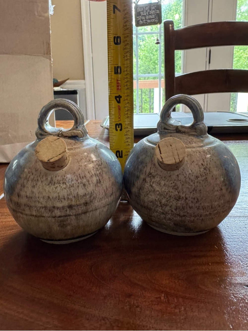Artisan Ceramic Salt and Pepper Shaker Set - Blue Glaze - Picture 8 of 8